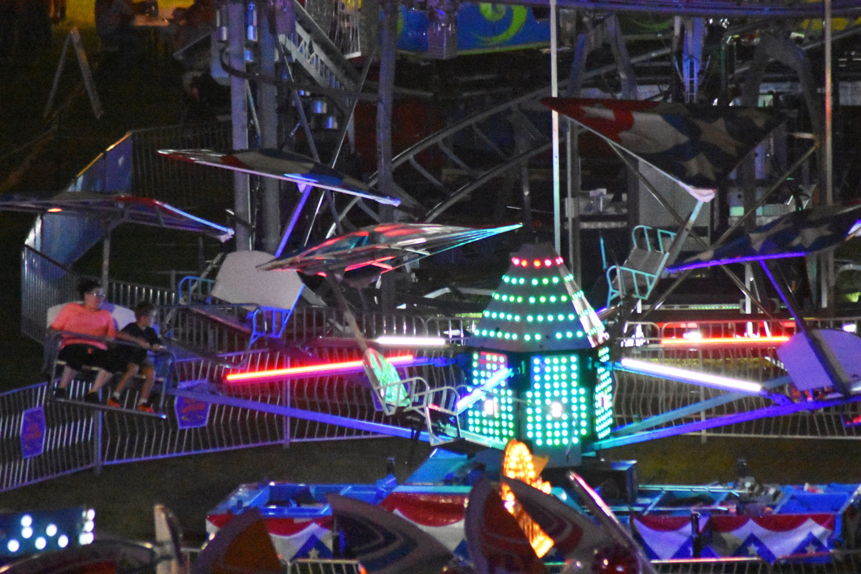The Washington County Fair at night